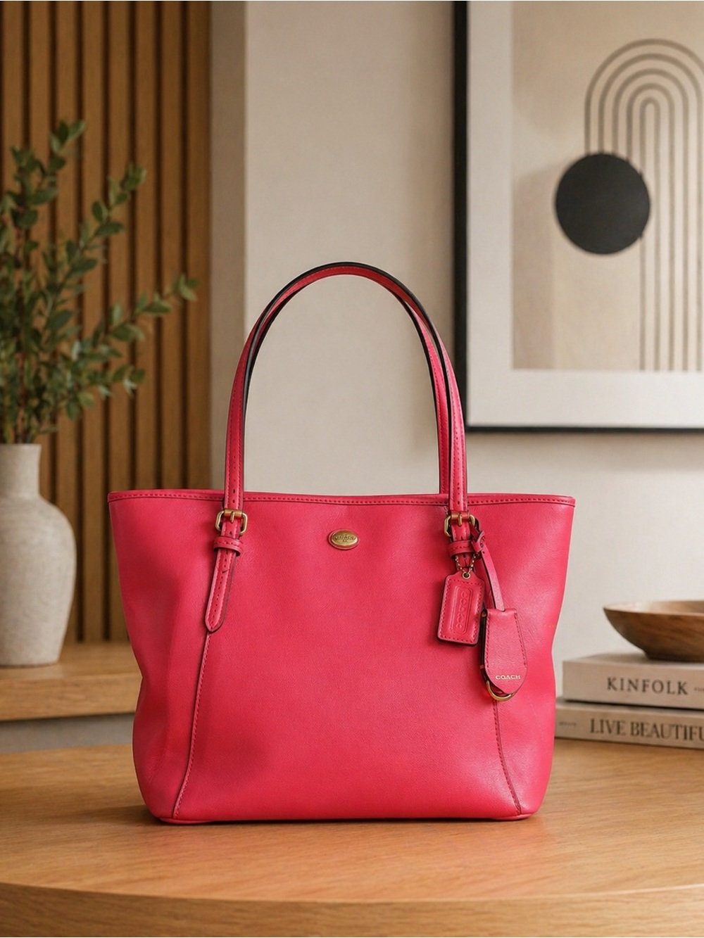 🌺Coach Peyton Leather Zip Top Tote